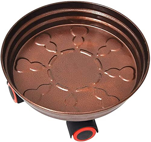 Caddy de palette de plantes, support de plante en métal avec roues, support de pot de fleur de caddie de plante roulant rond, palette de plateau de chariot de jardinière de support de fleur d'arbre