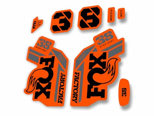 Gabel Ersatz Aufkleber kompatibel für Fox 38 2021 Step Cast Serie Orange Schwarz (matt)