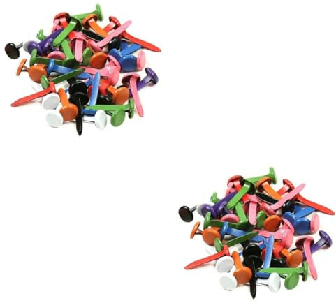 VILLCASE 2 Sets Metall-bastel-brads Mini-rund-brads Für Scrapbooking Pastellfarben-sortiment Für Stempelprojekte 150 Stück * 2