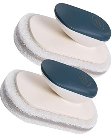 Healvian 2pcs Ergonomic Sponge Scrubbers Handle for Kitchen Bathroom Cleaning Super Absorbent Dish Washing Brushes for Pots Pans and Tableware