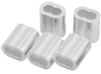 Generisch 50 Stück 3mm Aluminiumhülsen Alu Klemme, Aluminium Pressklemmen Alu Drahtseilklemme