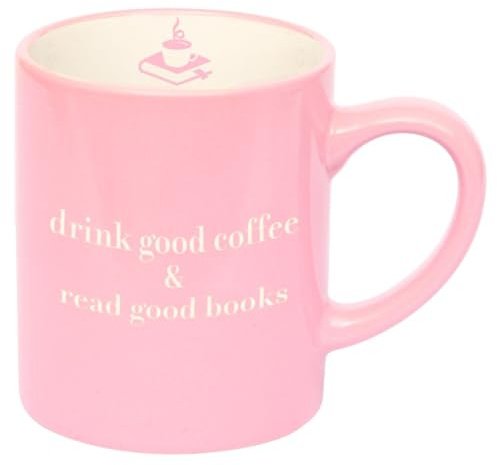 moses. libri_x Becher drink good coffee, Keramikbecher mit hochwertiger Gravur und Buch-Motiv, spülmaschinen- & mikrowellengeeignet, Kaffee-Tasse in Farbe puderrosa, Fassungsvermögen 350 ml