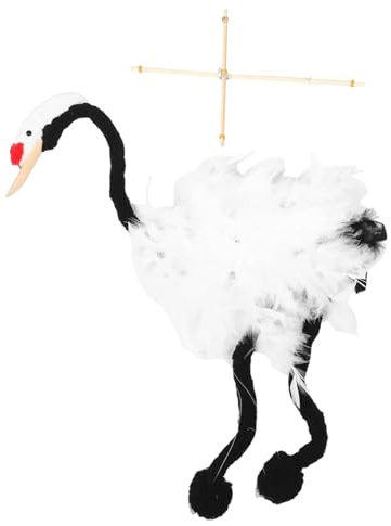 Crane Marionette String Puppets – Handgefertigte Puppenpuppe mit Zugbändern, elegantes Spielzeug für Kinder, interaktiver Kran-Puppet für Geburtstag, Urlaub