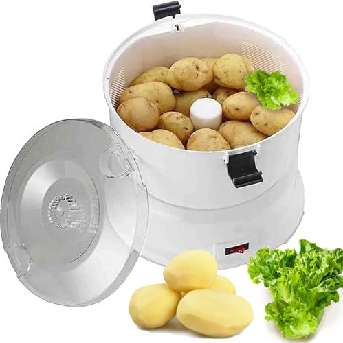 Pelapatate elettrico, sbucciatore rapido in un minuto, blocco di sicurezza rotante, strumento da cucina commerciale per una preparazione efficiente delle verdure