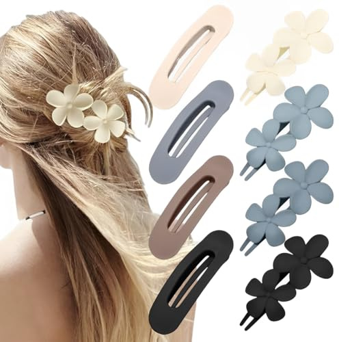 GNHG 8 Pcs Pince Cheveux Femme,Petite Pince Cheveux,Pinces Plate Cheveuxs,Accessoires Cheveuxs