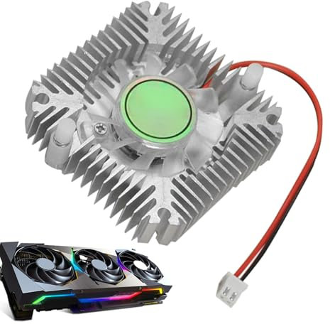 Raffreddatore GPU | Dissipatore Alluminio Scheda Video | Distanza Fori Chip 55mm, Basso Rumore per Computer Aziendali, Editing Video e Giochi