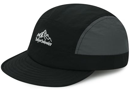 Clakllie 5 panelkeps med kort skärm snabbtorkande kort brätte basebollkeps män lätt löpning hatt andas utomhuskeps, CDGE-BSSD2524-svart, one size