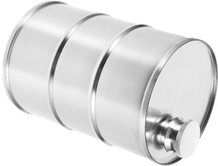 DECOMELODY Frasco Inoxidable Bebidas Envase Multifuncional para Vino Aceite y Agua para Camping y Tapa Metálica y Diseño Moderno Color Plata