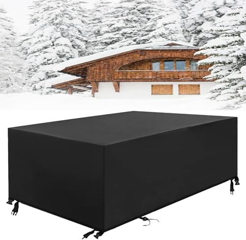 Housses de Meubles de Jardin, 170x100x100cm/LxWxH 600D Oxford Housse Salon de Jardin, Imperméable avec Corde et Boucle Verrouillage, Protection pour Tous Les Temps pour Table et Chaise d'extérieur