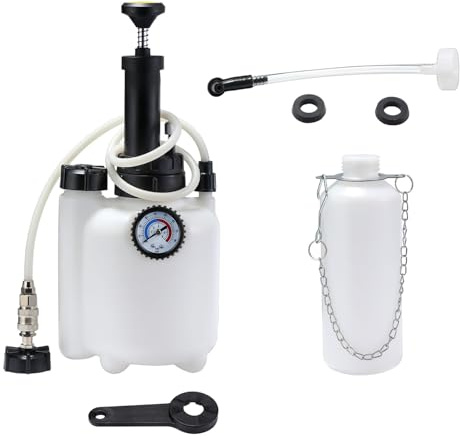 ISINEVER 3L Bremsenentlüftungsgerät Auto Bremsenentlüfter Set Bremsflüssigkeitswechselgerät mit 1 Liter Absaugbehälter E20 Adapter