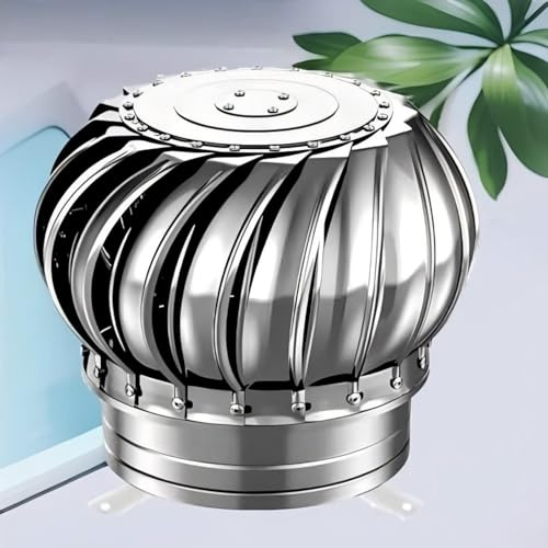 Cappello Eolico Per Camini In Acciaio Inox, Antipioggia Comignoli Del Tetto，Per Tetto Fattoria Fabbrica 110mm-500mm(300mm)