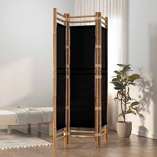 Paravento, divisorio per ufficio, 3 pezzi, pieghevole, 120 cm, in bambù e tela, divisorio per soggiorno, camera da letto o ufficio