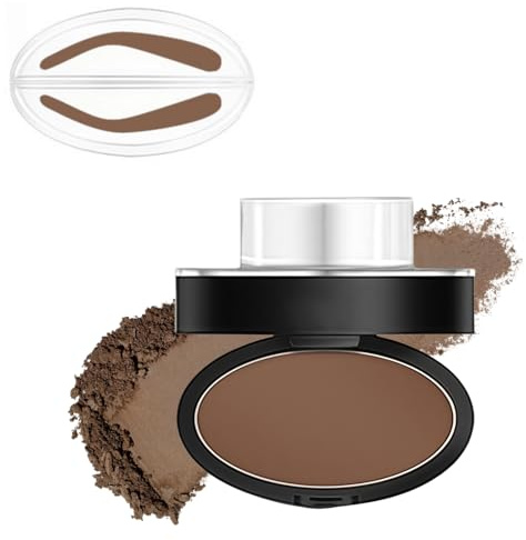 Waterproof Eyebrow Stamp Kit with Smudge-Proof Powder & Stencil,Eyebrow Seal Stamp Powder,Creates Natural Looking Brows for Makeup Beginners,for Flawless Eye Brows Make up,Easy to Color(Light Brown)