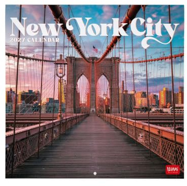 Legami - Calendrier 2027 Mural, New York, 12 Mois, 30 x 29 cm