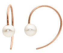 Heideman Ohrringe Damen Loop Edelstahl roségold matt mit Perle weiß 6mm | Loop Durchzieher-Ohrringe Roségold, Edelstahl, mit perlmuttschimmernder Perle, Damen, nickelfrei, Geschenk