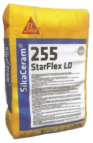 SIKA - Adesivo per piastrelle - SikaCeram 255 StarFlex LD - Grigio - 25kg | Per piastrelle e pietre - Ideale per riscaldamento a pavimento e piscine - Estrema flessibilità - Alta resistenza
