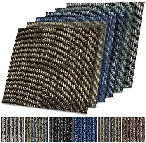casa pura Design Teppichfliesen Linz 50x50 cm selbstliegend - 1 m² Set - strapazierfähiger Teppich Bodenbelag mit hochwertigem Schlingenflor - antistatisch mit Bitumen Rücken (Anthrazit, 4 Stück)
