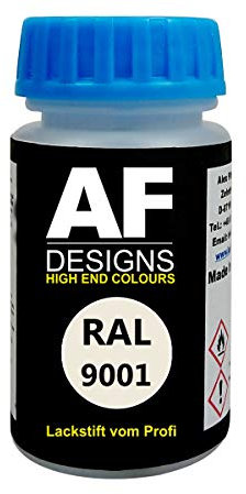 Alex Flittner Designs Lackstift RAL 9001 CREMEWEISS stumpfmatt 50ml schnelltrocknend Acryl