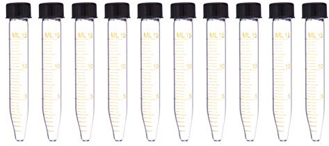 VILLCASE 10pièces Tube à Centrifuger Gradué De Lot Fond Et Bouchon Vis Pour Échantillons Et Chimie