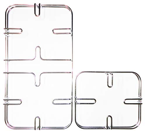 Nardi Kit 2 griglie in filo cromato colore inox 454 x 245 mm. 210 x 245 mm. altezza 50 mm. per cucina piano cottura 3 fuochi a gas con piastra elettrica - F3602/KIT