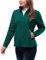 33,000ft Womens Fleece Jackets Ladies Lightweight Warm Full Zip Coat Breathable Microfleece Ladies Sweater Casual Long Sleeve, Ideal for Travelling Outdoor Sport Dark Green XL