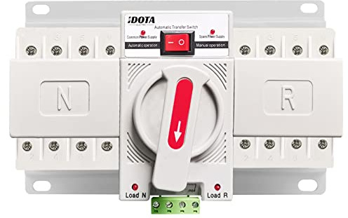 Idota Dual Power Automatischer Transferschalter AC 230V 4P 63A | Lastumschalter Notstrom Umschalter Automatisch Notstromschalter Netzumschalte Doppeltransferschalter Leistungsschalter