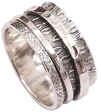 Goyal Impex 925 Sterling Silber Ring Spinner Ring Männer & Frauen Spinner Meditationsring Alle Größen Ring Geschenkartikel Handmade Jewerly ISR19_70 (22.3)