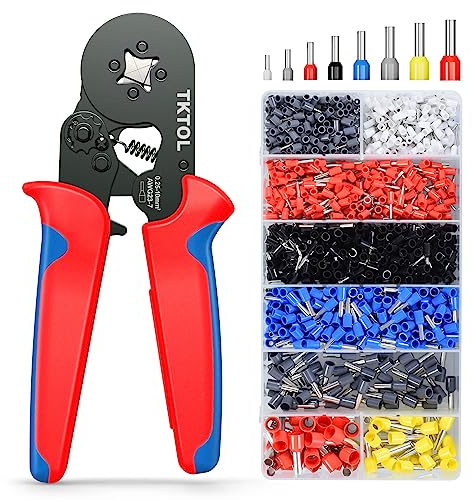 Crimpzange Aderendhülsen Set - TKTOL® Aderendhülsenzange mit 1200 Stück Aderendhülsen Tool Kit für 0,25-10 mm2(AWG 23-7) - Crimp Zange - Presszange - Krimpzange - Crimpwerkzeug