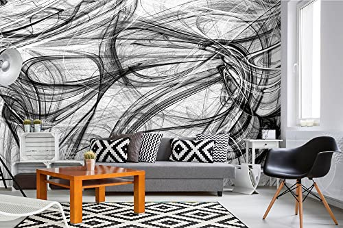DIMEX LINE - Papier peint photo non tissé Motif noir et blanc 375 x 250 cm - 5 bandes - Colle incluse