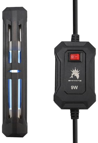 Aquarium UV Licht, Aquarium Sterilisator Sauber Licht, Wasserdichtes UV-Tauchsterilisator für Aquarien mit Algenbekämpfung und Desinfektion, EU Stecker (9W)