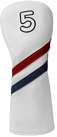 F Fityle Couvre-Chef de Club de Golf en Bois, Couvre-Chef en Cuir PU pour Femmes et Hommes avec étiquettes numériques, Housse de Protection, Accessoires de, N ° 5