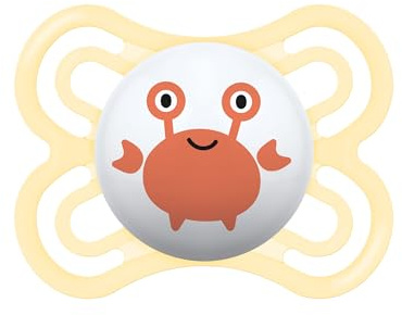 MAM Perfect Schnuller Größe 2-6 Monate, Sauger aus SkinSoft Silikon, bio-rund, mit Schnullerhülle, Orange