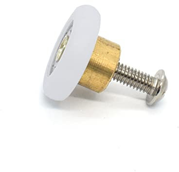 ZoRHac Roue de Porte, Roue de Porte coulissante, 1 Ensemble/8 pièces, poulie de Salle de Douche, Roues de Porte coulissante en Verre, Rouleau en cuivre et Nylon Suspendu Rond(Roller diaemter 19mm)