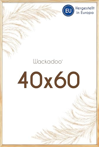 Wackadoo Bilderrahmen 40x60 natur Fotowand Fotorahmen mit Glas Holz Picture frame poster