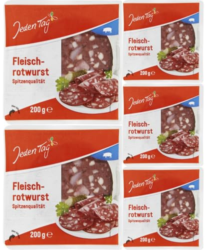 Mit Pufai Grocery, Fleisch-Rotwurst Fleischrotwurst. 200 Gramm x 5 Packungen [Frische garantiert]