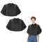 2 PCS Capas de Barbero Cortas, Capas para Peluqueria Profesional, Capas de Teñir el Cabello de Salón, Babero para Corte de Pelo, Chal de Maquillaje, Capas Impermeable para Permanente/Afeitado (Negro)