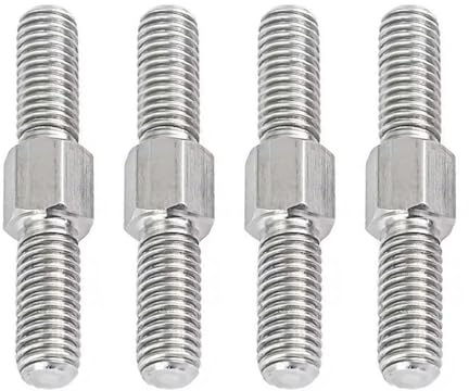 4Pcs 304 Stainless Steel Hex Head Double End Studs Rods, Left/Right Hand Threaded Rod Double End Thread Rod Stud Bolts, M6 x 40mm