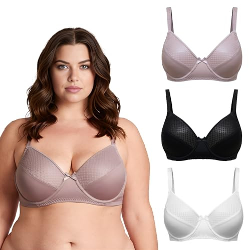 Curve Muse Soutien-Gorge Minimiseur Armatures-x3-Pink,Black,White-100C