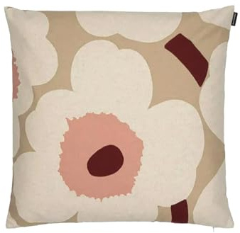 Marimekko Unikko Kissenbezug, 50 x 50 cm, Beige - Leinen - Rosa