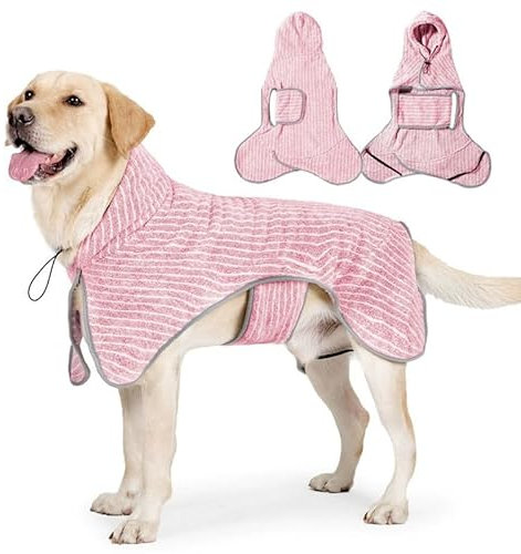 YUEMOL Hundehandtuch Robe Haustier Bademantel Mantel, Schnell Wasserabsorbierende Hundehandtücher, Für Große Mittlere Kleine Hunde, Weiche Einstellbare Trockenfeuchtigkeit Katze Haustier Bademantel