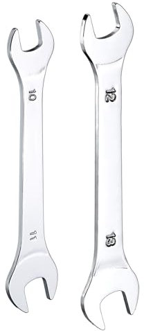 sourcing map 2pcs Double Open End Thin Wrench Set 10×11/12×13mm Metric Super Thin Small Flat Head Wrench Mirror Polished Open Ended Spanner for Automotive Repair Furniture Assembly