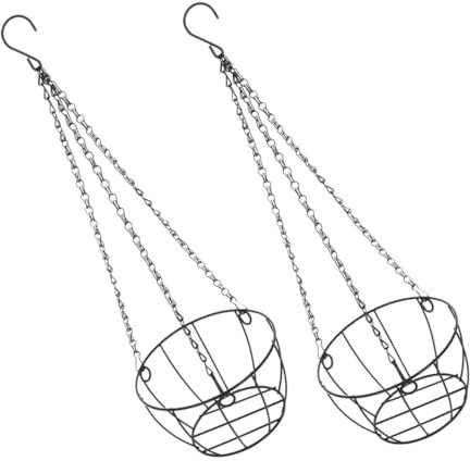 INOOMP 2stücke Metall Hängepflanzkorb Moderner Runder Drahtkorb Für Pflanzen Für Balkon Terrasse Und Garten Konstruktion Für Vielfältige Pflanzen Stilvolle Gartendekoration