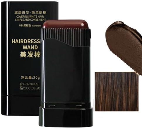 Graue Haare Abdeckstift,Haarfarbe Stift Für Graue Haare,Grauabdeckung Haarfarbe,Langzeit Haltbarer Temporärer Schwarz Kaschierkamm Wasserfest Für Tägliche Anwendung Bei Geheimratsecken