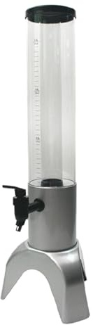 SiaBiced Torre Dispensadora de Cerveza con Medidor, para Margaritas, Mesa de Bebidas para Exteriores, Plata, 1.5l