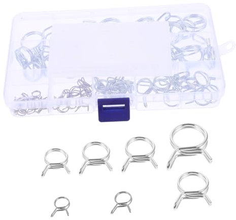 Tofficu 70pcs Fuel Line Hose Clamps Durable Tube Fasteners for Automotive Motorcycle and Water Pipe Applications Versatile Spring Clamps for Liquid and