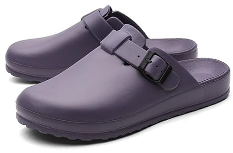 RenDiuJups Sandales Chirurgicales Médicales - Chaussons Antidérapants pour Médecins/Infirmières, Chaussures Bloc Opératoire Imperméables, Unisexe - Respirantes et Hygiéniques(Purple,40 EU)