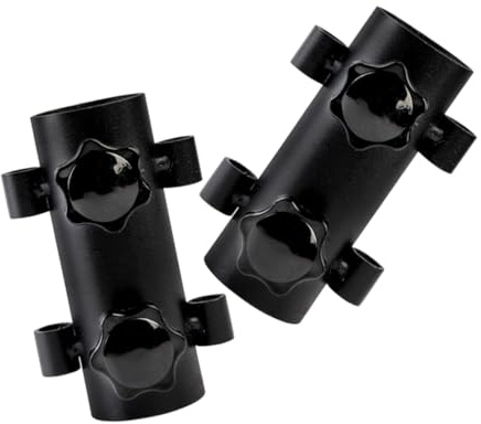 iplusmile Support Fixe pour Arceau de Tente Extérieur Ajustable en Acier Noir, Lot de 2 pour Camping et Parasol de Jardin, Base Solide Anti-Vent pour Fixation Stable de Toile de Tente
