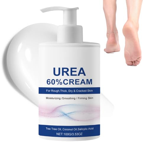 60% Urea Creme,Hornhautentferner Creme für Füße und Hände,Urea-Cream 60 Prozent,Harnstoff Fußcreme für Rissige und Trockene Haut,Fusspflege,Schrundensalbe Füße für Hände und Füße,Anti-Riss Fußcreme