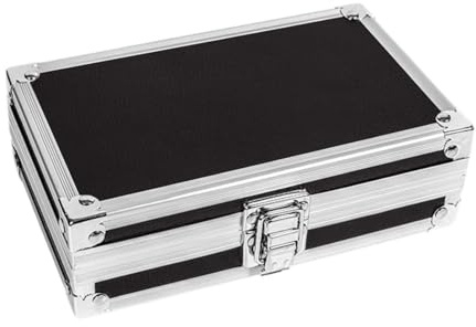 TTETTZ Caja para Micrófono Maletín de Seguridad Estuche con Cerradura Metálica Y Estructura de Aluminio Reforzado Adecuada para Instrumentos Musicales Ensayo, 18x11x5cm