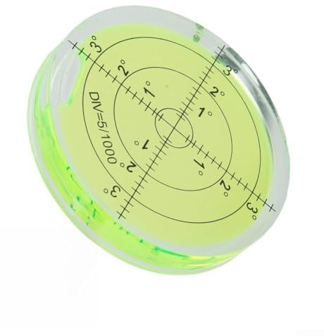 Niveau à bulle circulaire 66 mm x 10 mm avec graduations – Niveau pour outils de mesure, compatible avec machines d'atelier, platines